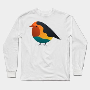 Cute chubby gradient bird Long Sleeve T-Shirt